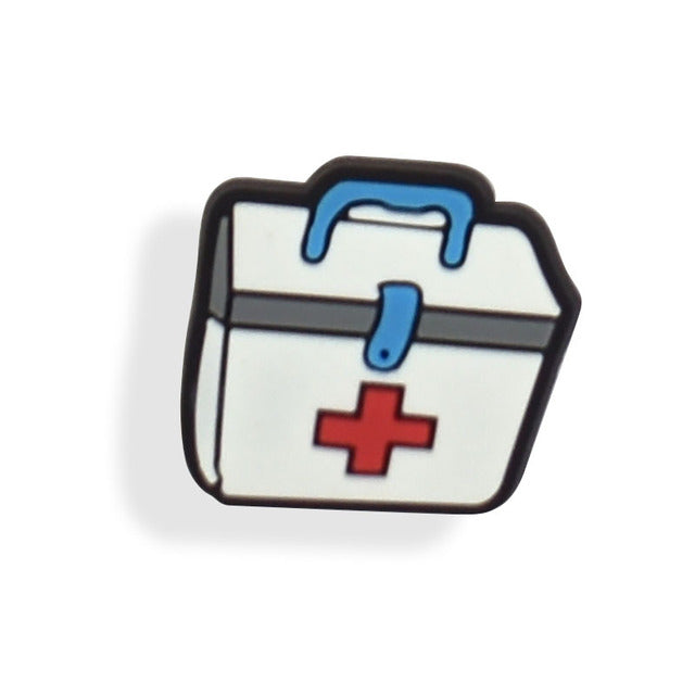 Free Shipping 1Pcs PVC Hospital Medical Series Shoe Charms  Ambulance Mask Shoes Accessories Fit Crocs Wristbands Unisex Gifts
