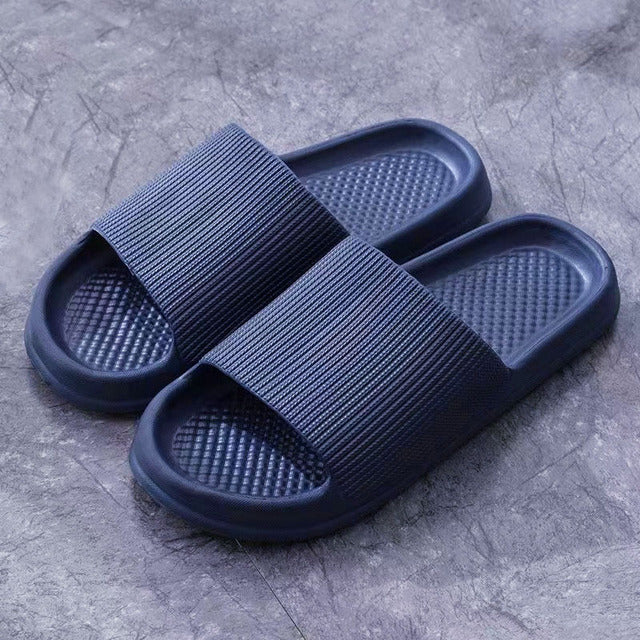 WDZKN Fashion Concise Women Slippers Summer Flat Lightweight EVA Home Bathroom Slippers Comfort Massage Women Indoor Slides