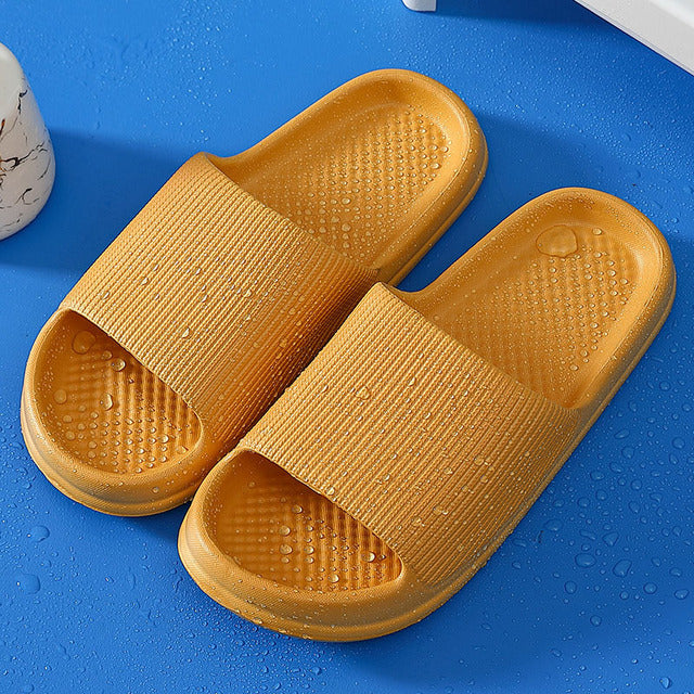 WDZKN Fashion Concise Women Slippers Summer Flat Lightweight EVA Home Bathroom Slippers Comfort Massage Women Indoor Slides